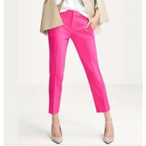 Banana Republic Hampton Flamingo Pink Cropped Cotton Pants size 0 Petite